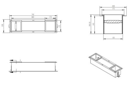 Inbouw toilet- en reserverolhouder RVS