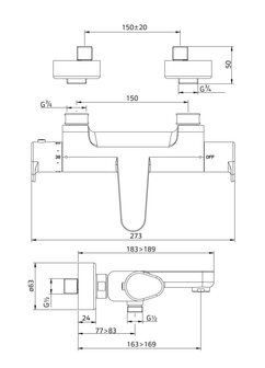 Cinca - badthermostaatkraan chroom CN5307-51