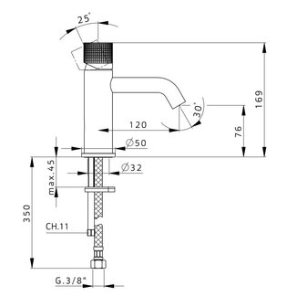 Esla - wastafelkraan inox ES5883-52