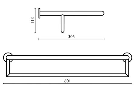 Duero  Handdoekrek zwart mat DU5018-29