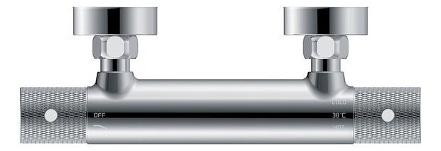 Ribbd thermostatische douchemengkraan chroom