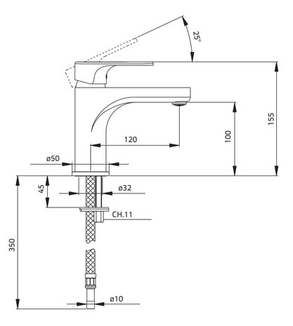 Cinca - wastafelkraan chroom CN5302-51