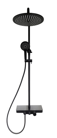 Nuovo-thermostatic-rain-shower-set-surface-mounted-mattblack-with-shelf-29.8001